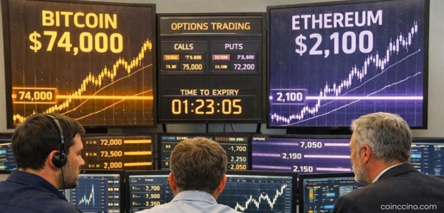 $2.9 Billion in Bitcoin and Ethereum Options Expire Today as Traders Eye $74K and $2.1K Levels